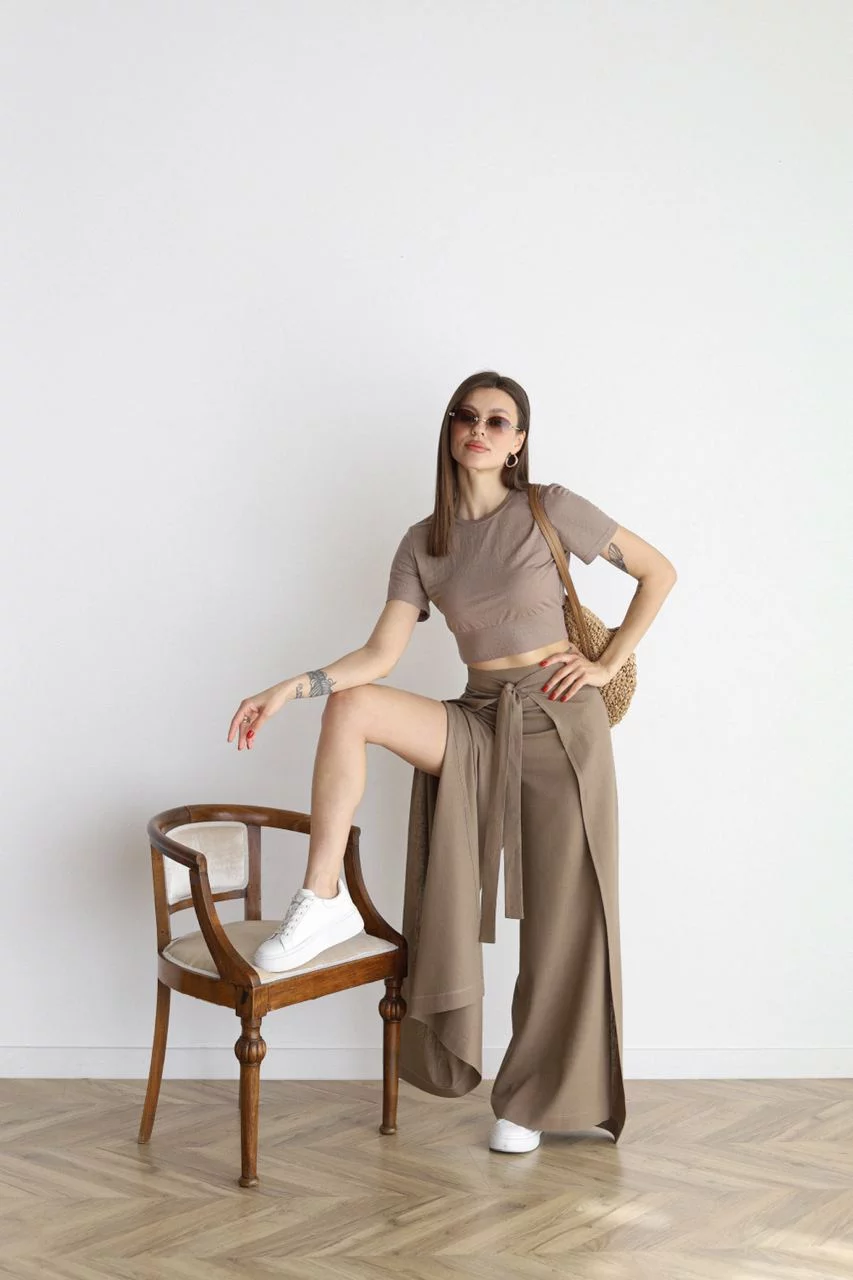 ARIANE – PANTALONES ANCHOS DE LINO PARA MUJER