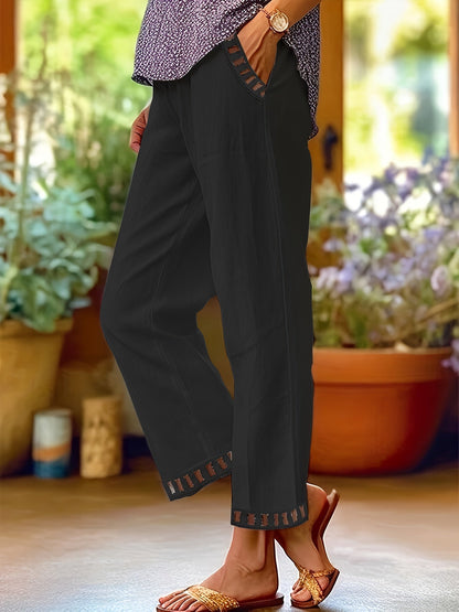 Wren – Relaxed Cropped Trousers with Contrast Details