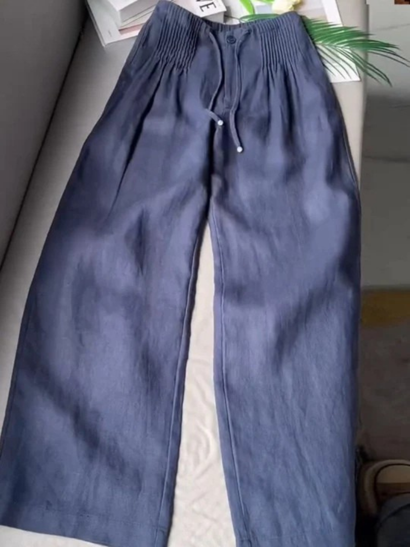 Camille | Pantaloni Ampi in Cotone e Lino Misto