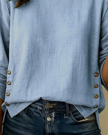 Cara - Top Casual con Bottone Decorativo