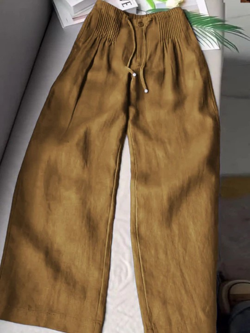 Camille | Pantaloni Ampi in Cotone e Lino Misto