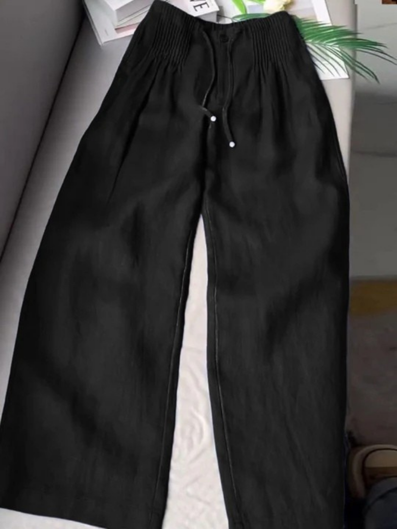 Camille | Pantaloni Ampi in Cotone e Lino Misto