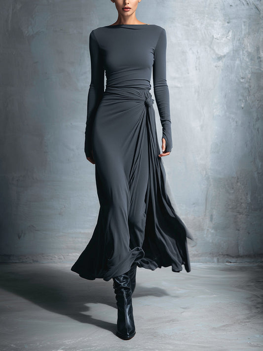 Vittoria · Vestido maxi con nudo lateral