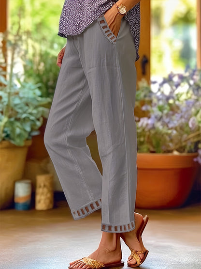Wren – Relaxed Cropped Trousers with Contrast Details