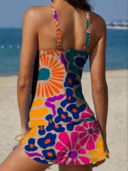 Fiesta – Tankini mit Blumendruck und Shorts, flacher Bauch-Effekt