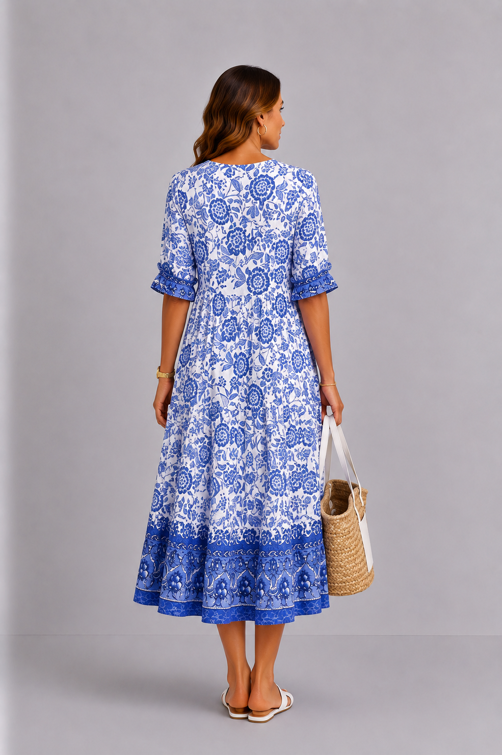 Keisha | Elegant V-Neck Floral Dress
