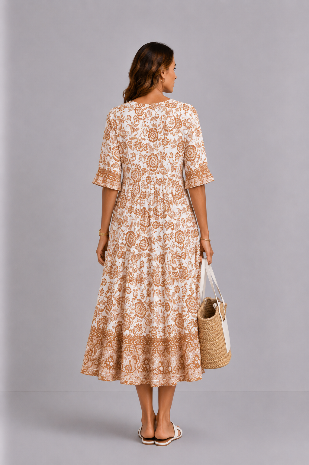 Keisha | Elegant V-Neck Floral Dress