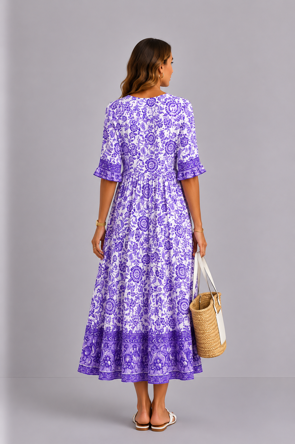 Keisha | Elegant V-Neck Floral Dress