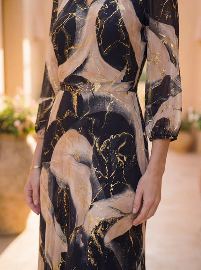 Abito in Chiffon Stampato