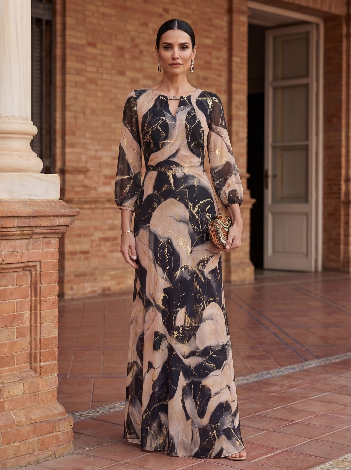 Abito chiffon stampato