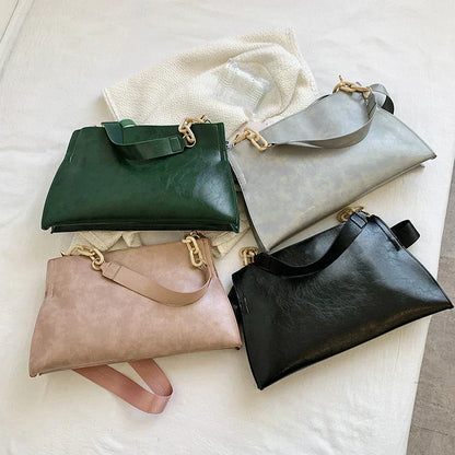Elegante Borsa a Spalla in Pelle Morbida - Grande Capacità Borsa alla Moda