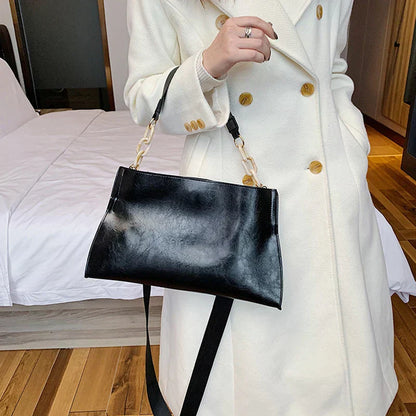 Elegante Borsa a Spalla in Pelle Morbida - Grande Capacità Borsa alla Moda