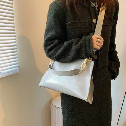 Elegante Borsa a Spalla in Pelle Morbida - Grande Capacità Borsa alla Moda