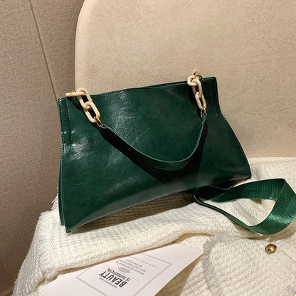 Elegante Borsa a Spalla in Pelle Morbida - Grande Capacità Borsa alla Moda