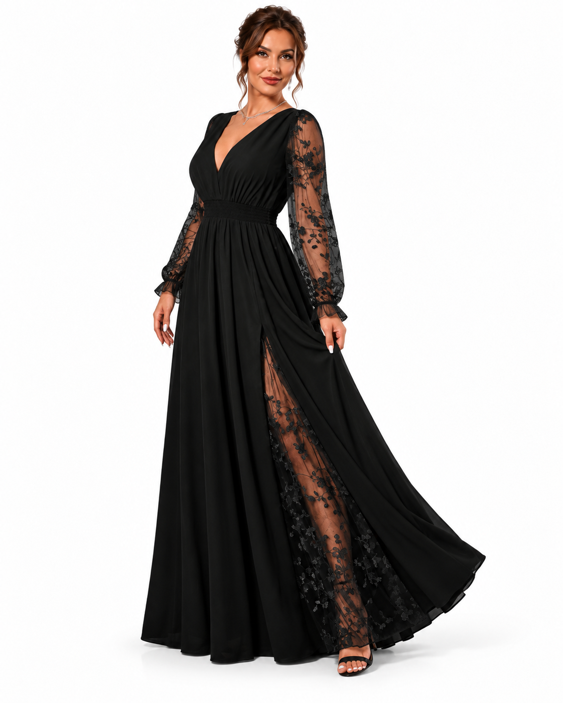 Abito Celeste – Eleganza Romantica in Pizzo