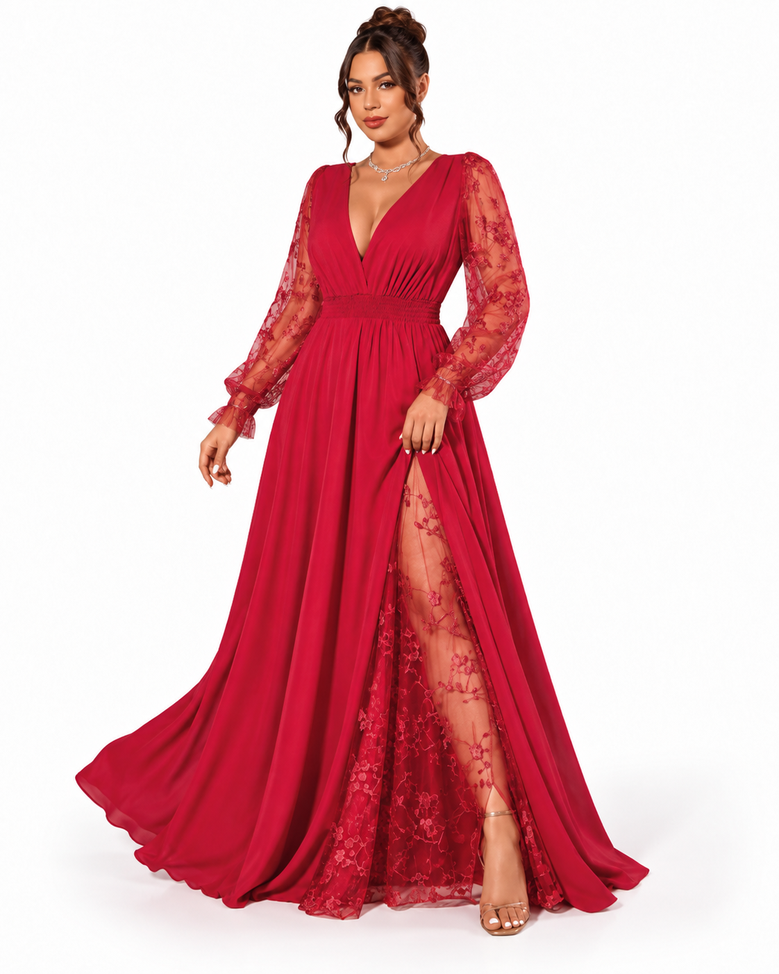 Abito Celeste – Eleganza Romantica in Pizzo