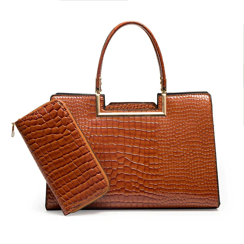 Leather Bag and Wallet Set