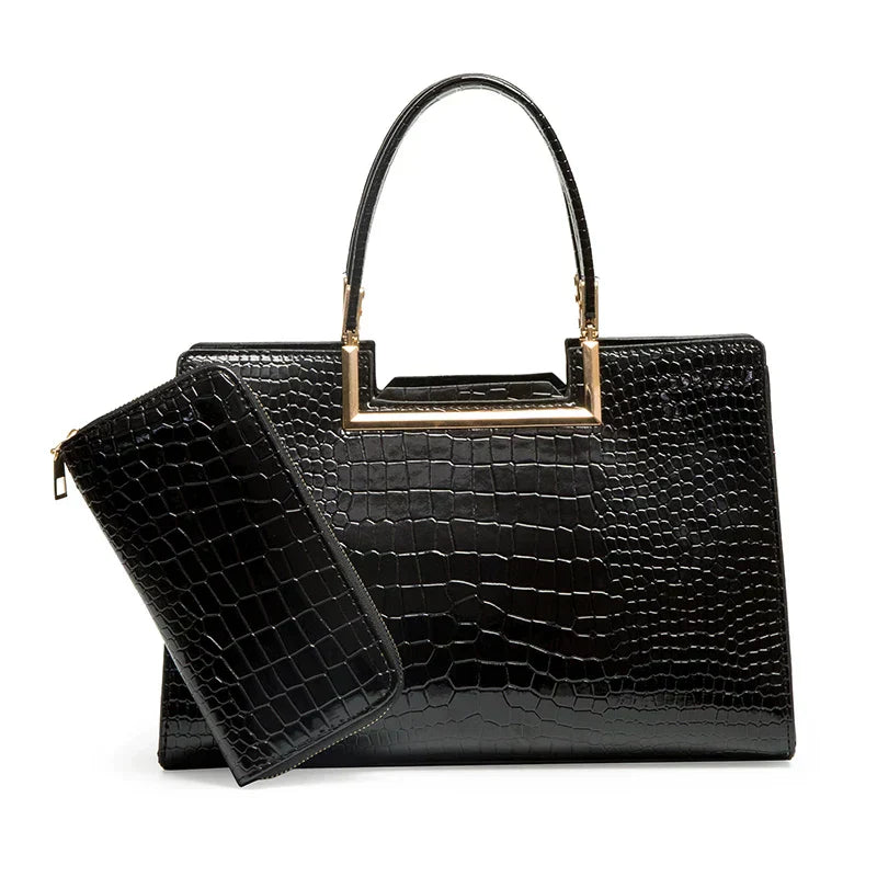 Leather Bag and Wallet Set