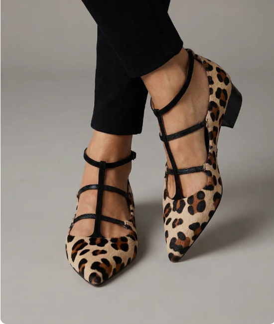 Bridget™ | Pumps mit Leoparden-Riemen