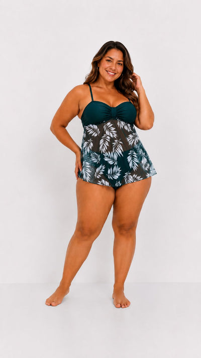 Soleskin | Tankini Elegante con Gonnellina e Controllo Addominale