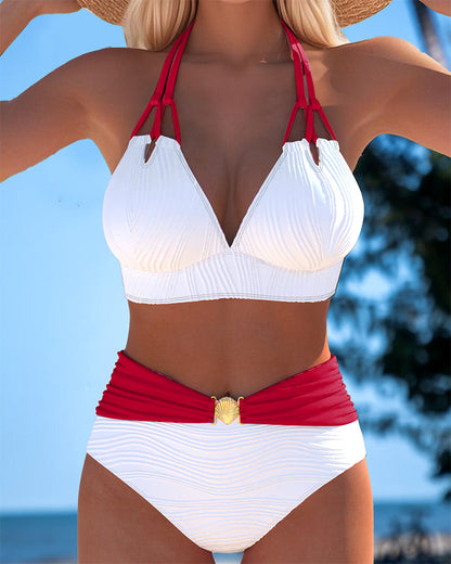 Lily™ | Costume da bagno a vita alta con doppio spallino e colore a contrasto