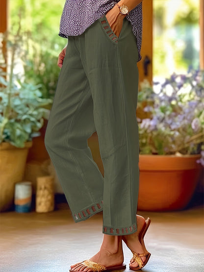 Wren – Relaxed Cropped Trousers with Contrast Details